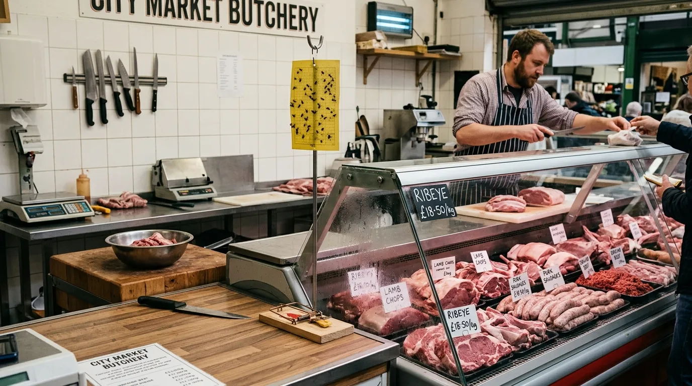 Boucherie, poissonnerie, fromagerie : maîtriser mouches et rongeurs dans les métiers de bouche exigeants