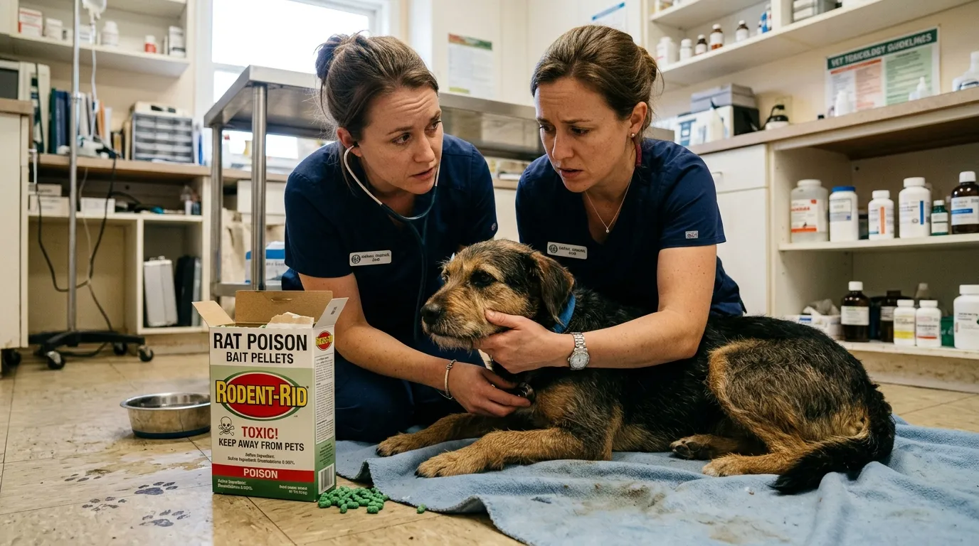 Chien ou chat intoxiqué à la mort-aux-rats : symptômes, urgence et prévention