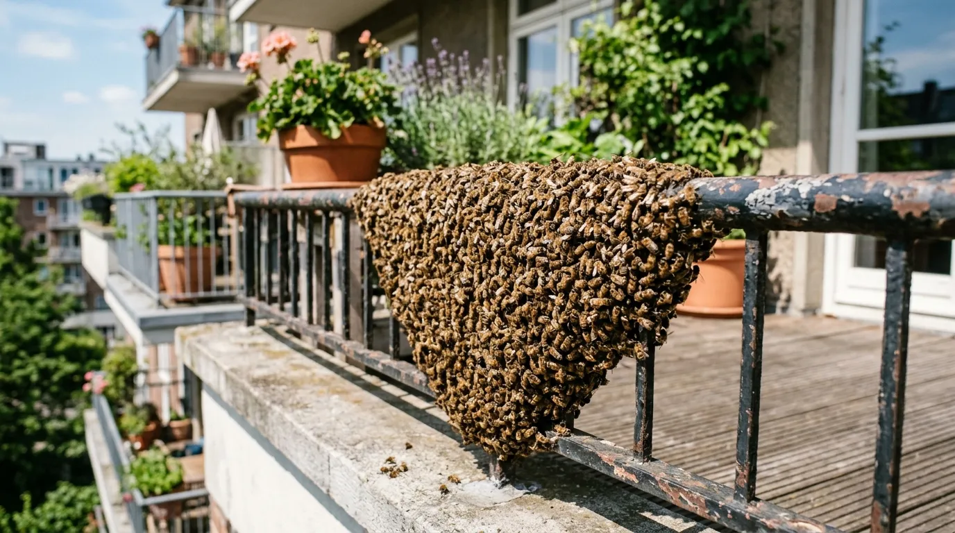 Essaim d’abeilles sur un balcon ou une façade : pourquoi ne jamais le détruire et qui appeler ?