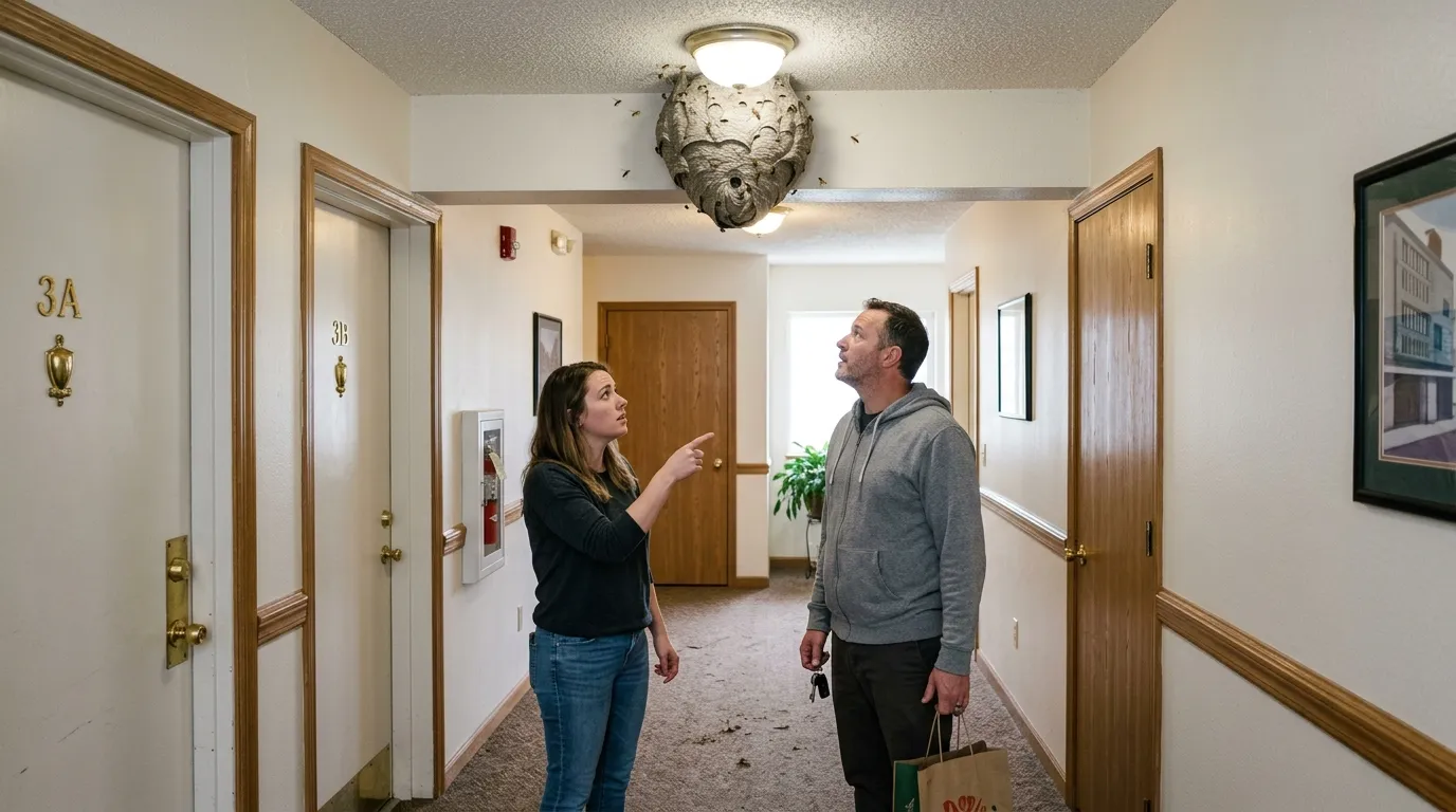 Nid de guêpes dans les parties communes : qui appeler et qui paye ?