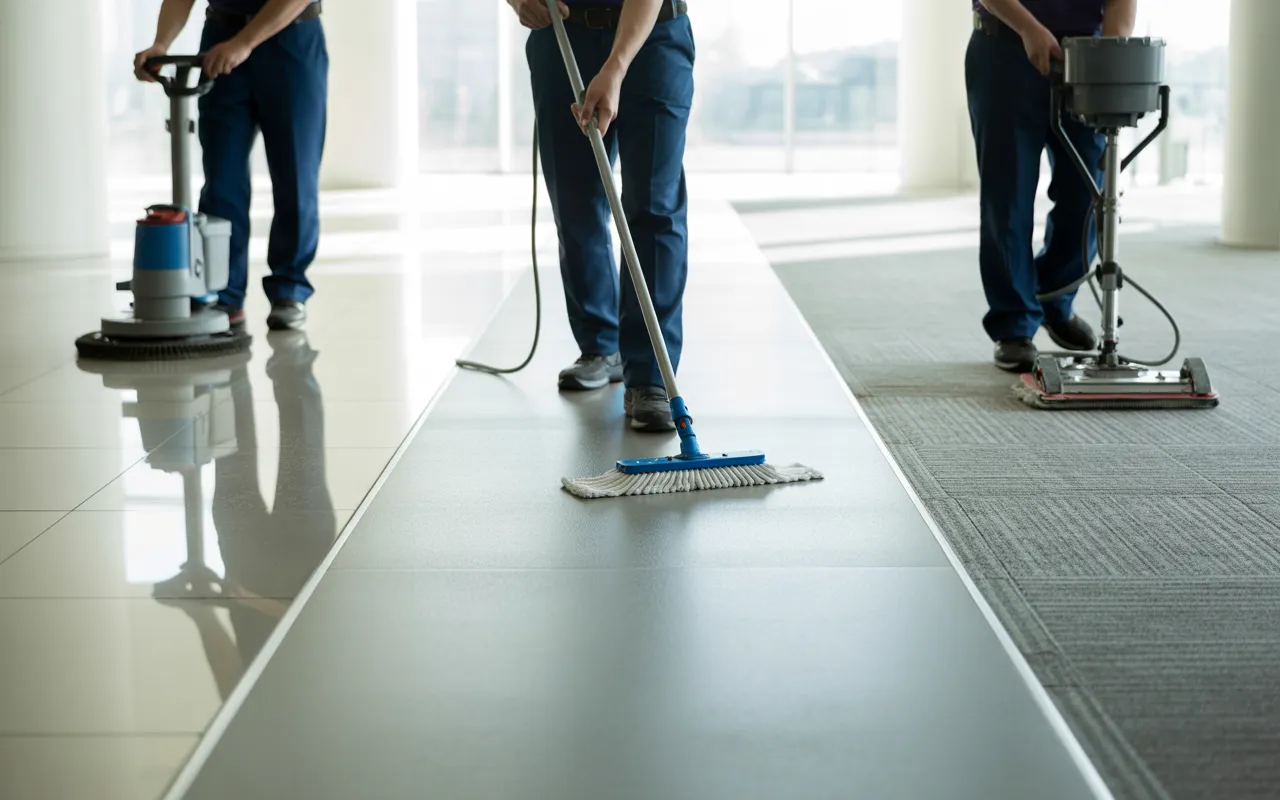 Entretien des sols en locaux professionnels : choisir la bonne méthode selon le revêtement (guide Clean On)