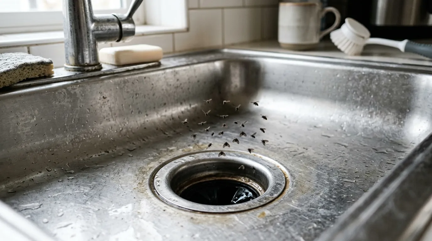 Moucherons dans les canalisations : origine et traitement des mouches des drains