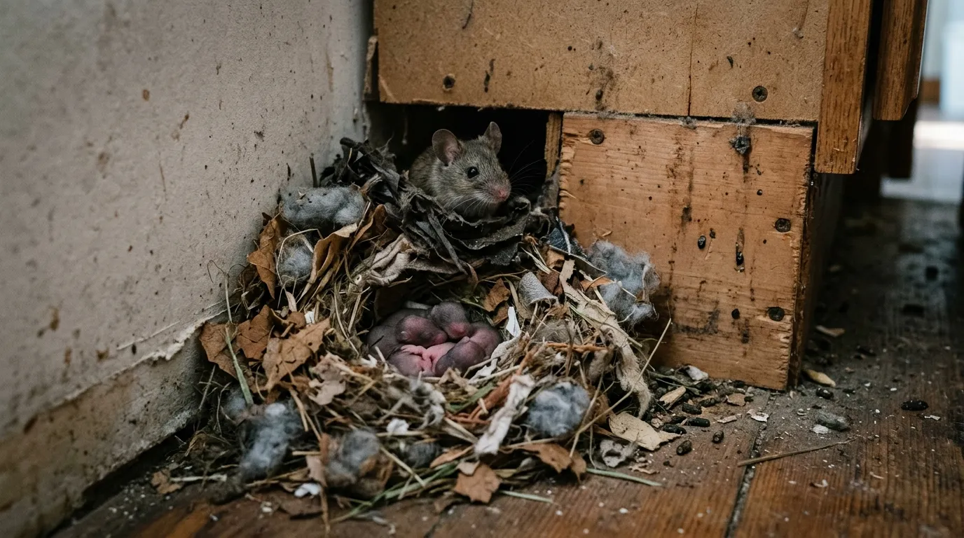 Nid de souris dans la maison : où le chercher et que faire une fois trouvé