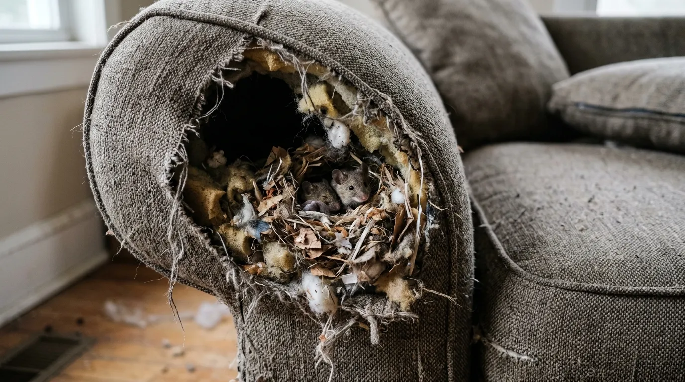 Souris dans le canapé : nid dans le rembourrage, que faire du meuble ?